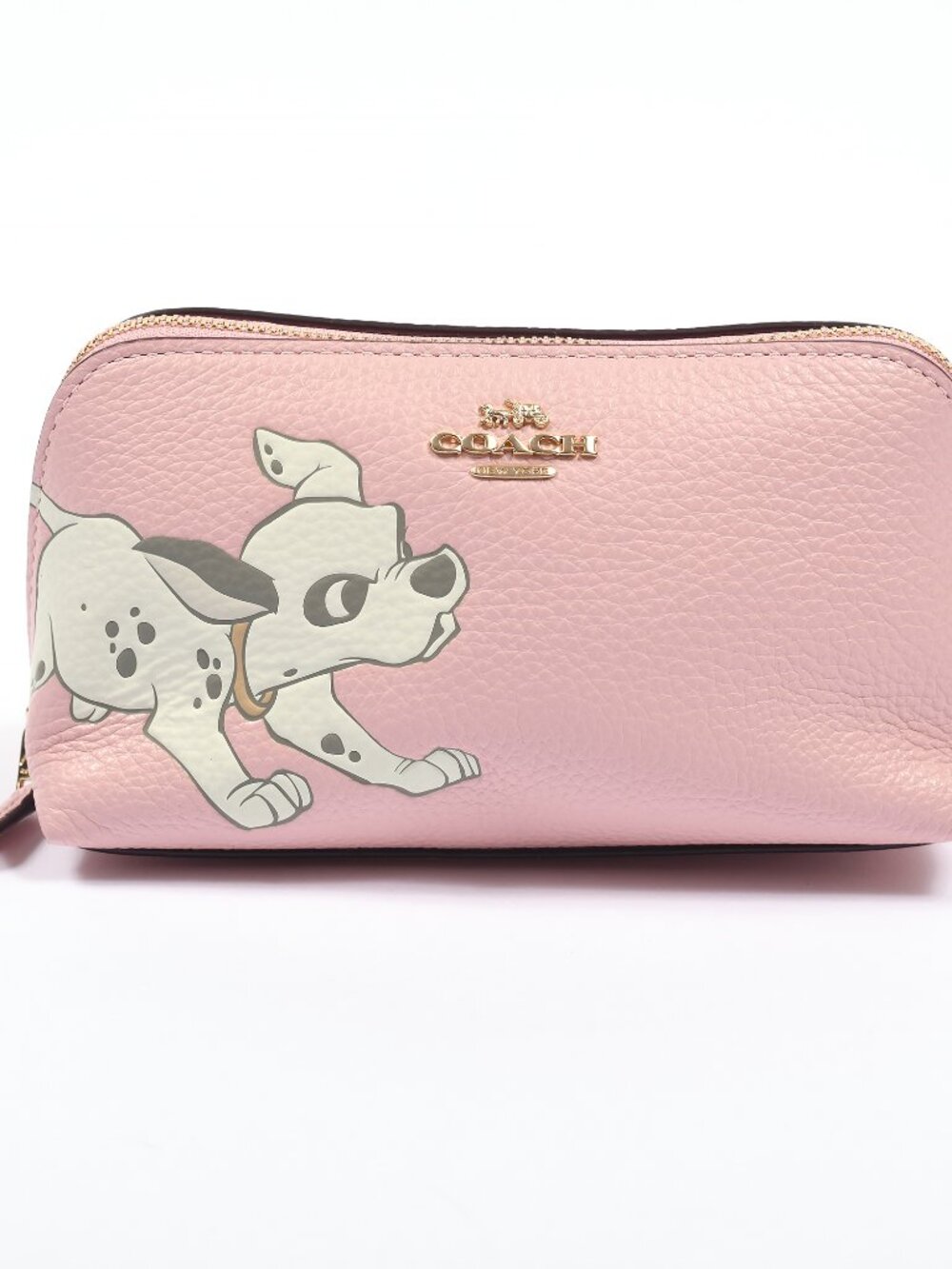 Coach x Disney 101 Dalmatians Cosmetic Case 17 Pink Leather 91785 NWT